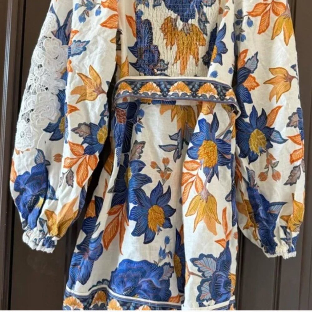 Farm Rio Floral Linen Blend Jumpsuit - Picture 5 of 5